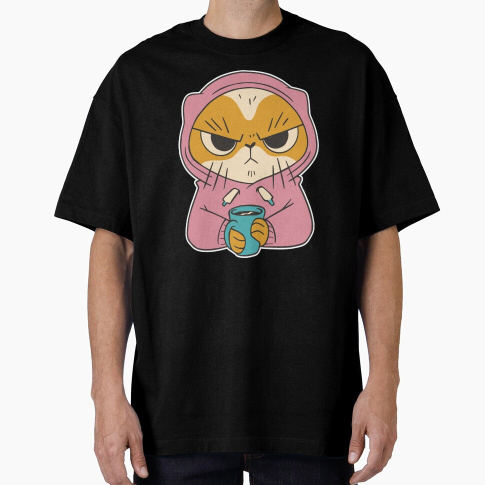 Cat Drinking Coffee Angry Cat by Designs-By-Zar