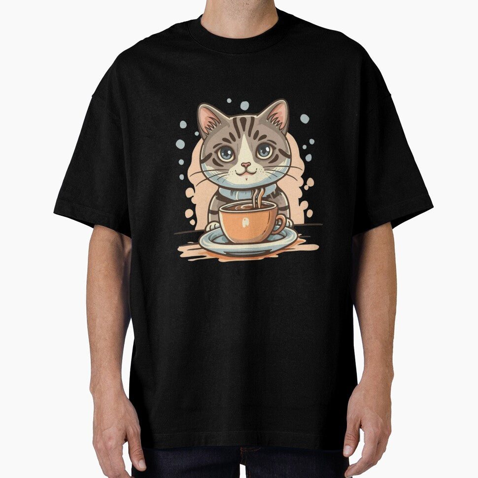 cat coffee happy design by brokenpones