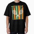 Retro 1970's Style Tennis Player Silhouette Novelty T-Shirt by Bendthetrend