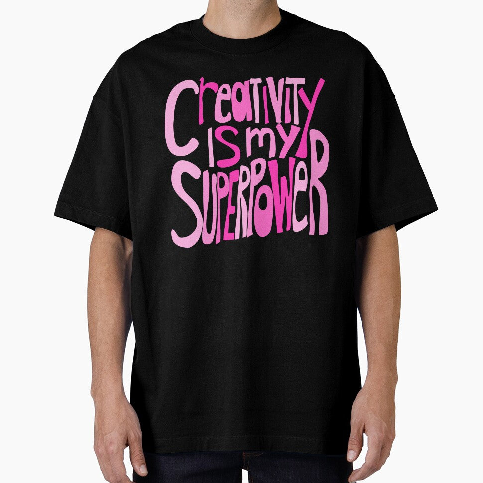 Creativity is my Superpower Pink Black Hand Lettering by wordznart