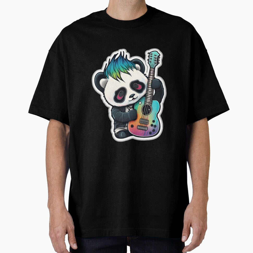Goth Panda EMO Rock Sticker - Goth Pandas Rock On by sgibby80