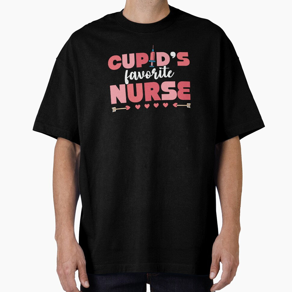 Cupid's Favorite Nurse: Valentine Typography with Medical Syringe & Arrow by Polarisofficial