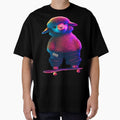 sheep on a skateboard with neon colors by SKAPER