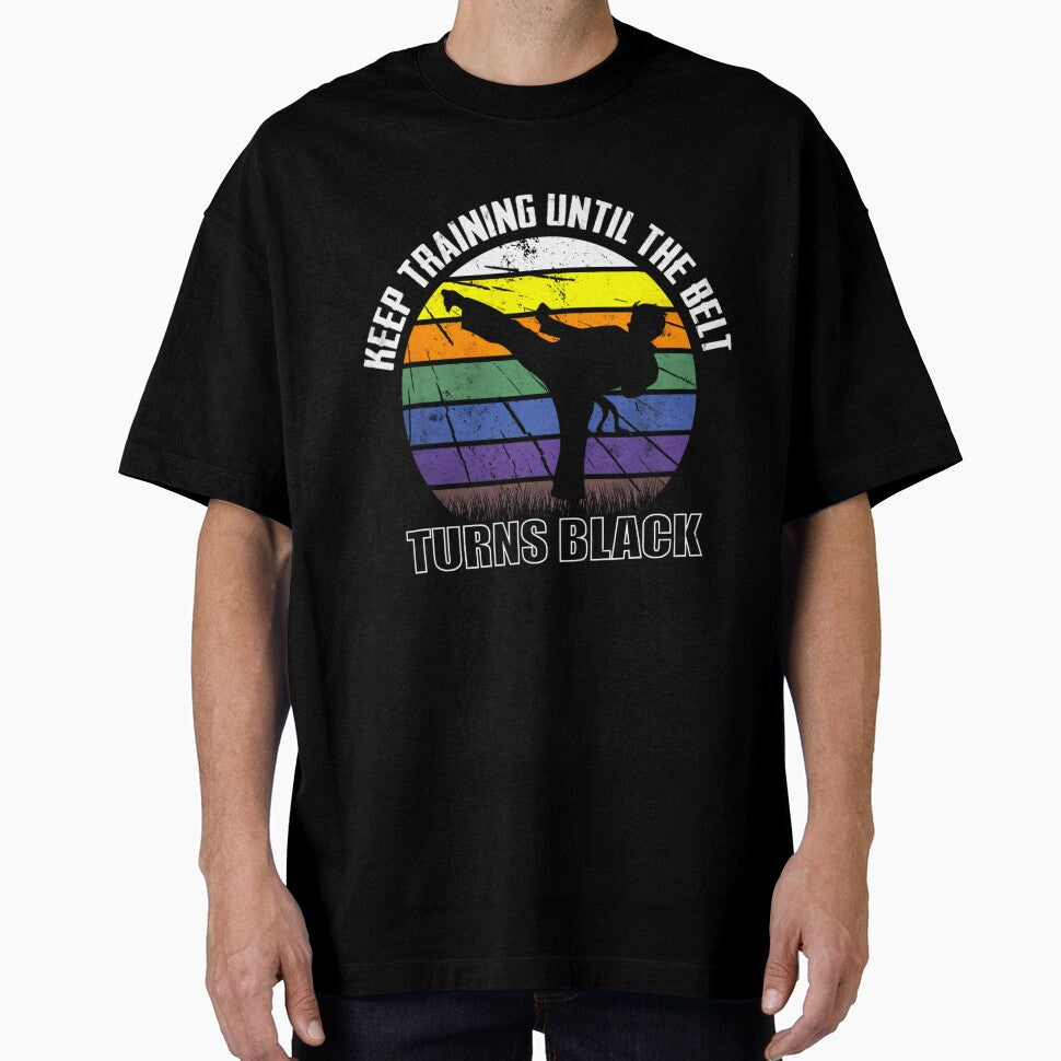 Keep training until the belt turns black Karate Short Sleeve by qlgzeraelo36
