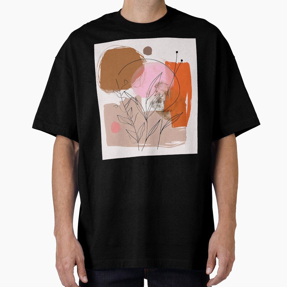 Boho-Style Earth Tones, Orange, And Pink Abstract by DEC02