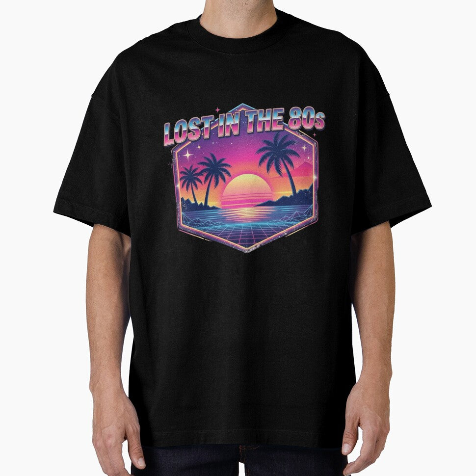 Retro Synthwave Sunset | "Lost in the 80s" Vintage Aesthetic by NikieesCreation