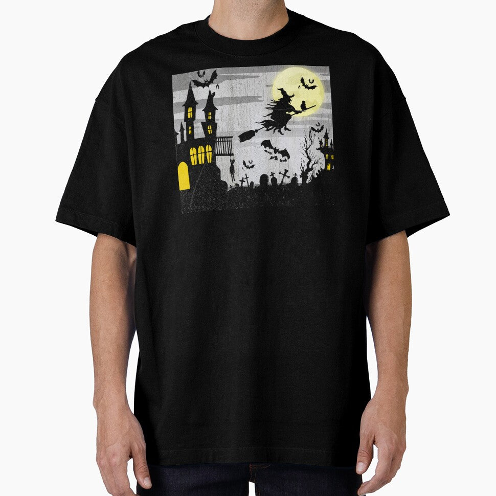 Skinny Tumbler Sublimation Design Template Haunted House Halloween Straight Warped Design by V28LBFF8