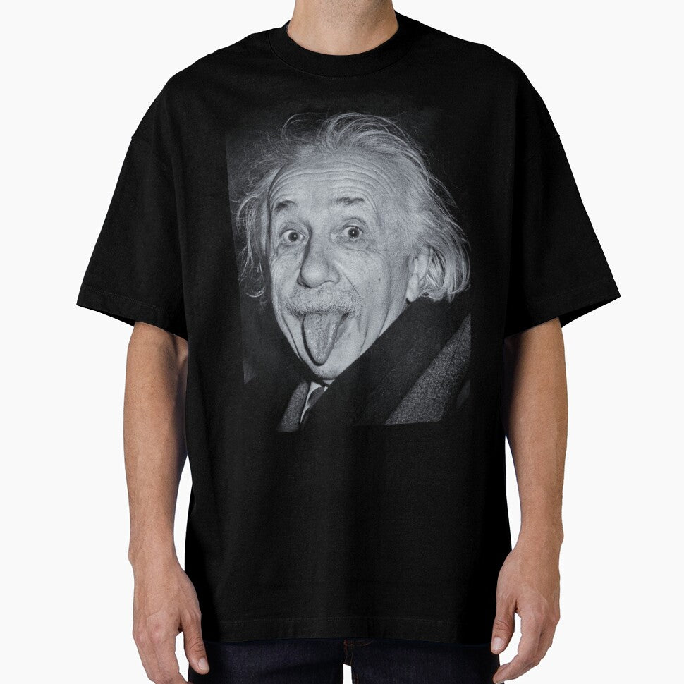 Albert Einstein poking out his tongue by stevepaint