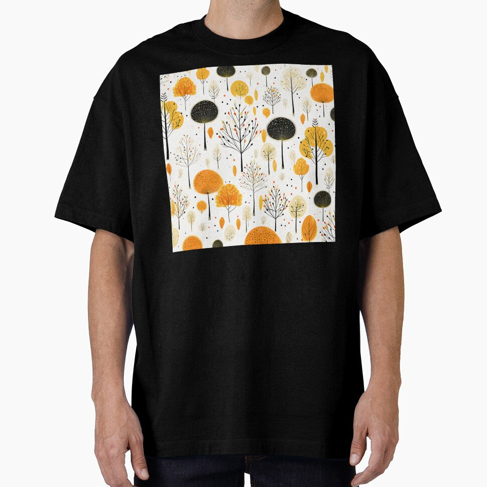 Boho-Style Golden-Orange And Mustard Leaves Abstract by DEC02