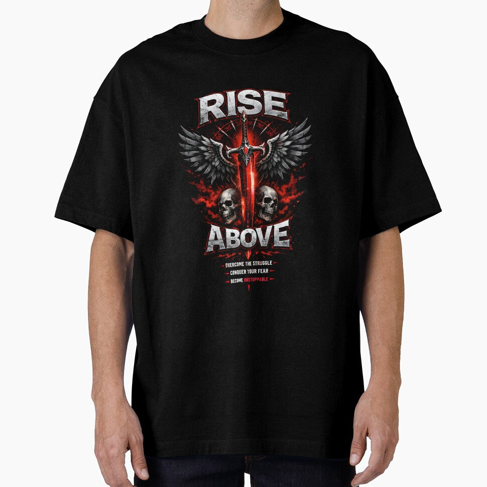 Rise Above Sword Streetwear Graphic Design by GOUR FASHION