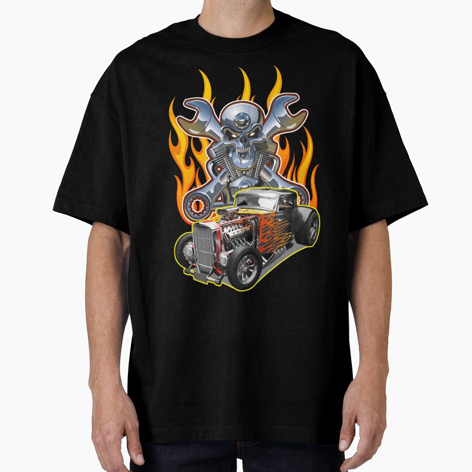 Hot Rod Skull & Flames by Fairyjam