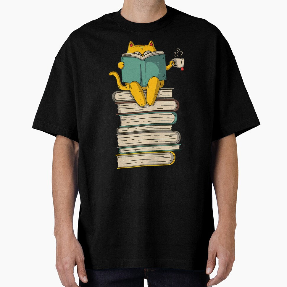 Reading Cat - Funny Book &amp; Tea Lover 	 Short Sleeve by sofekmiselc