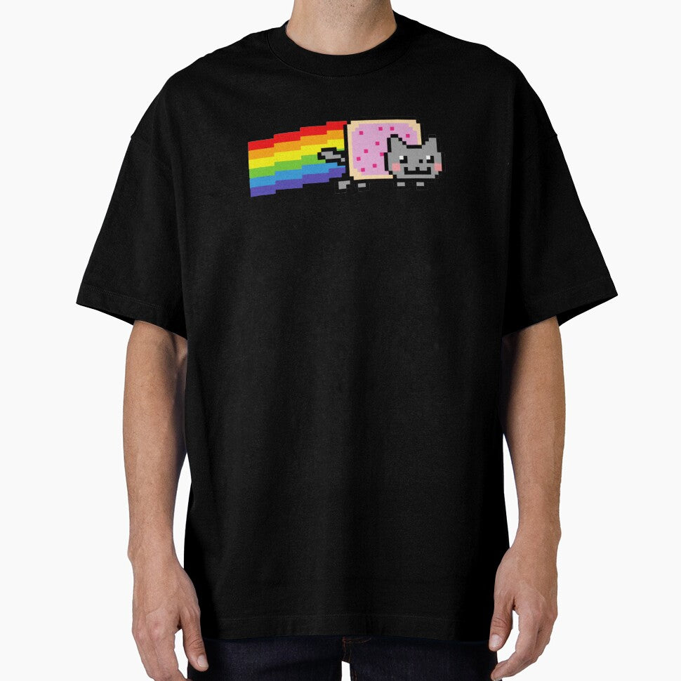 Pixel Rainbow Cat Pixel Art Retro Meme Style by JEFDodsonArt