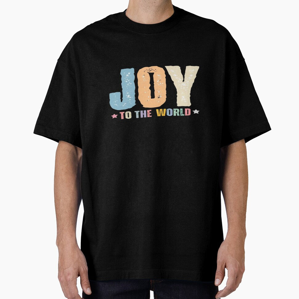Colorful Distressed “JOY to the World” Holiday Typography – Festive Christmas Season Graphic Art by Bright Nest Studio