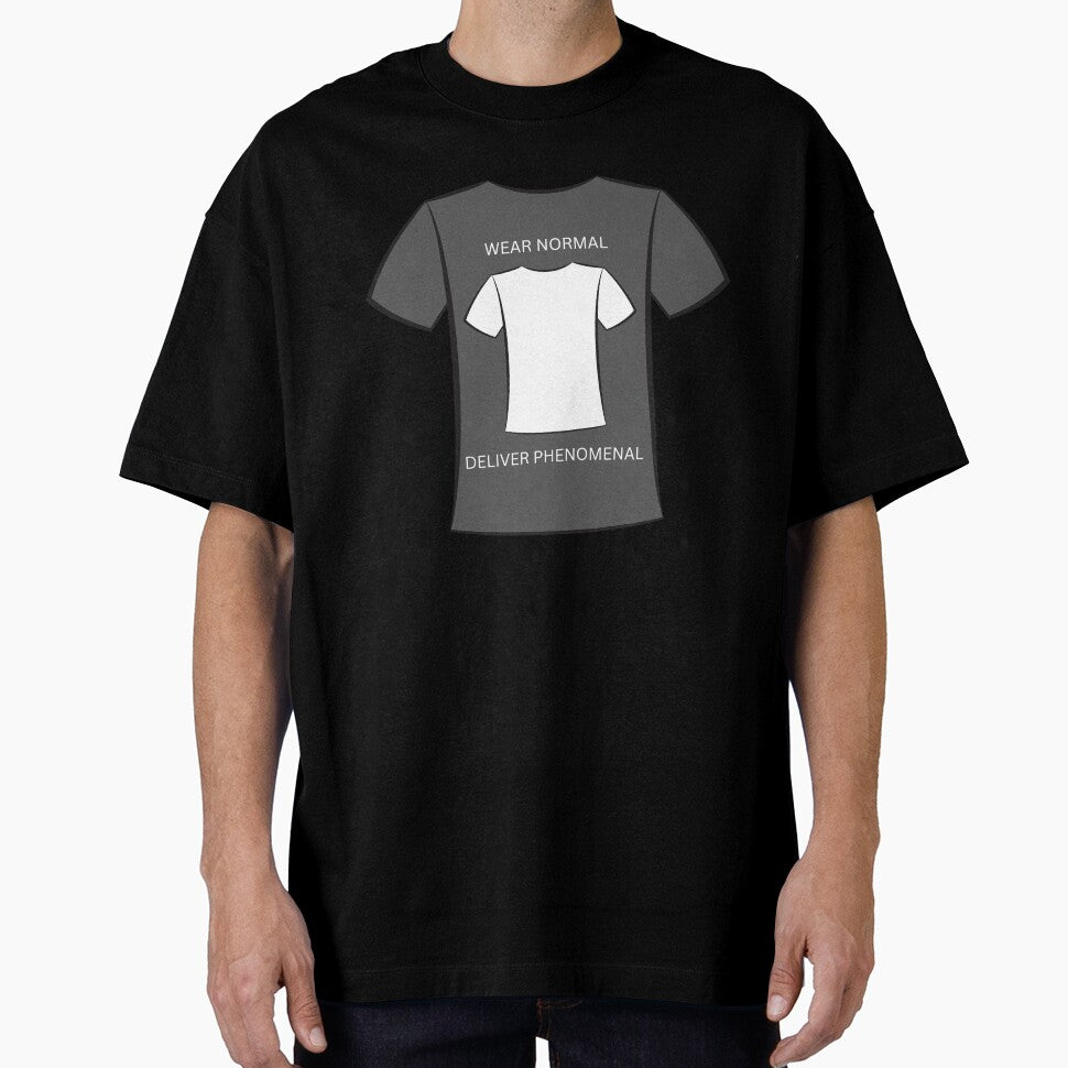 Wear Normal Deliver Phenomenal – Double Layer Modern Aesthetic Tee by rebuZZ-Apparels-The Minimalistic Buzz