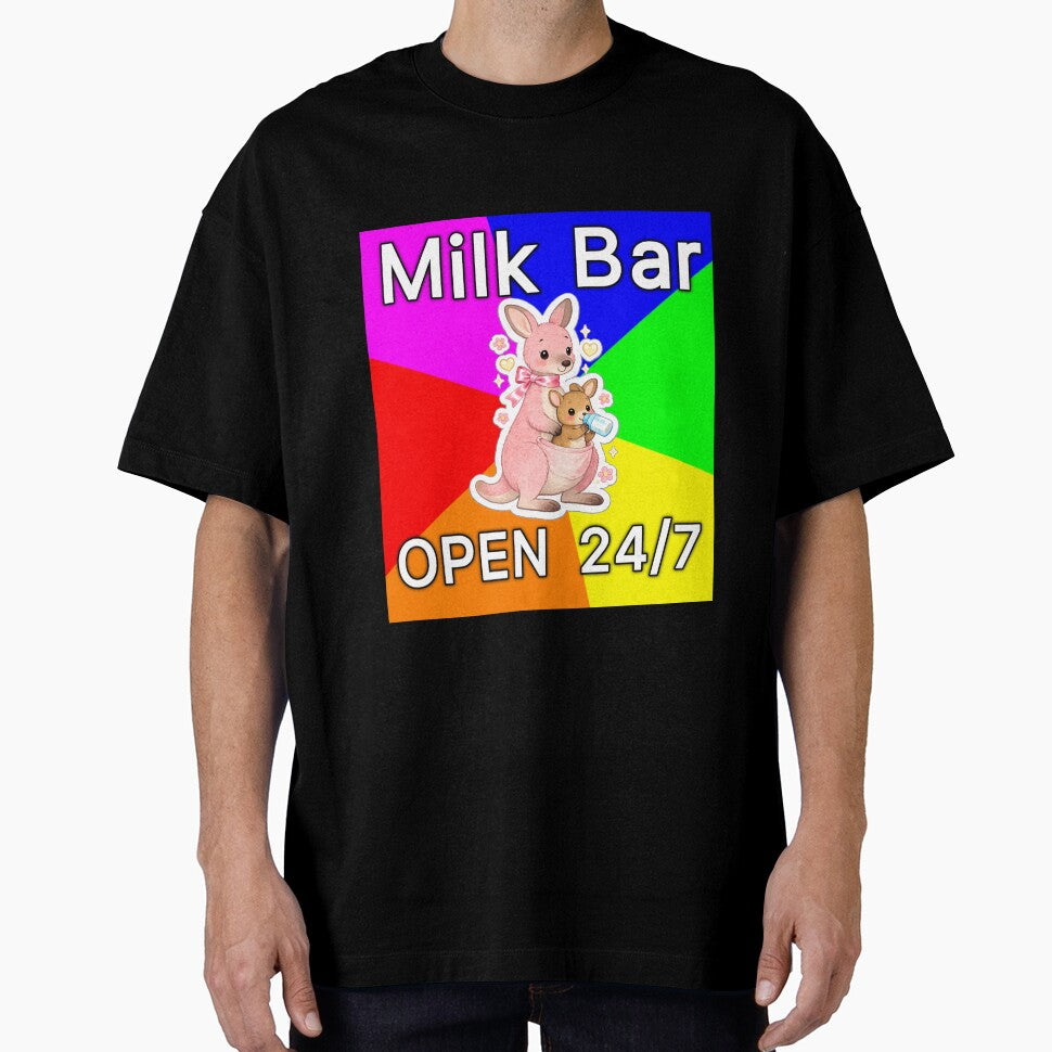 Milk Bar Open 24/7 – Kawaii Kangaroo Mom & Baby Cute Sticker Design by ahfas86
