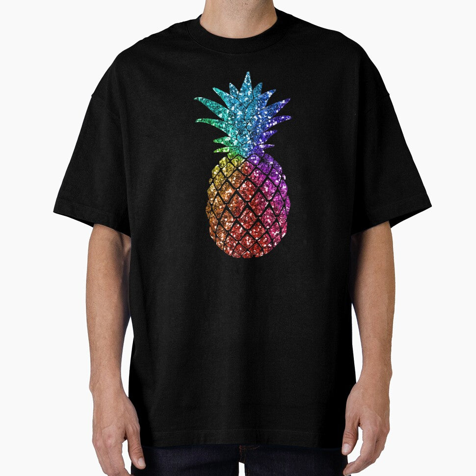 Rainbow Pineapple Print by mydoodlesateme