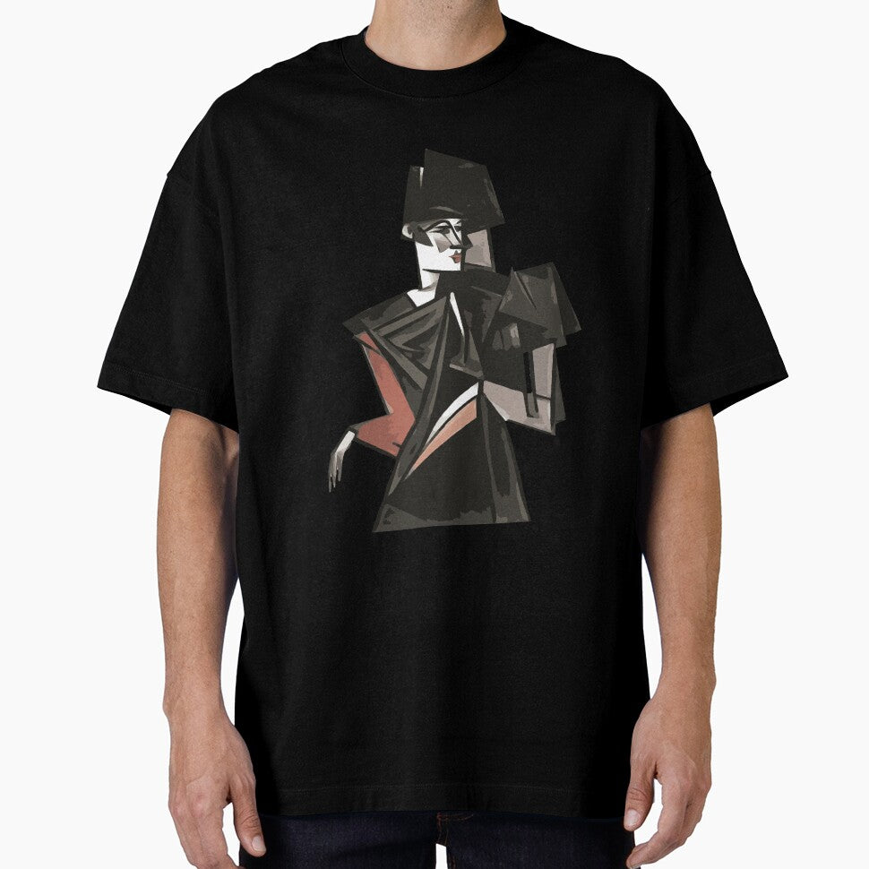 Goth Girl Dancing Geometric Abstract Art Cut Out by taiche