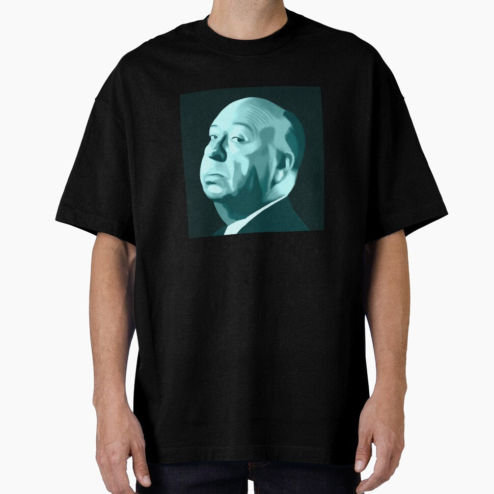 Hitchcock portrait in teal by QuirkyArtz
