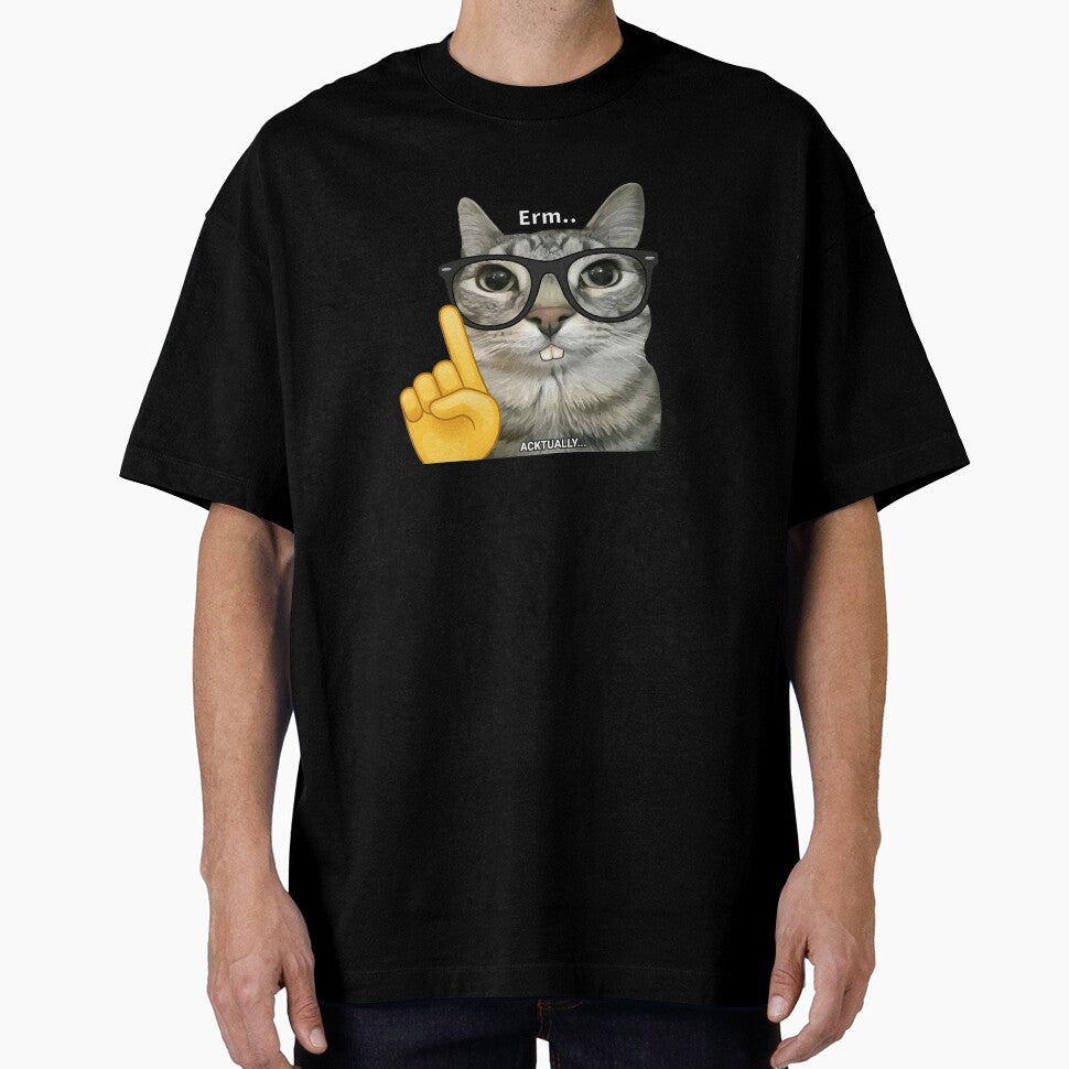Erm... Acktually Nerdy Cat - Funny Sarcastic Nerd Meme by LoFi-OG