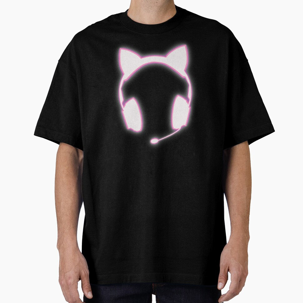 Neon Pink Headset With Cat Ears by Celiina