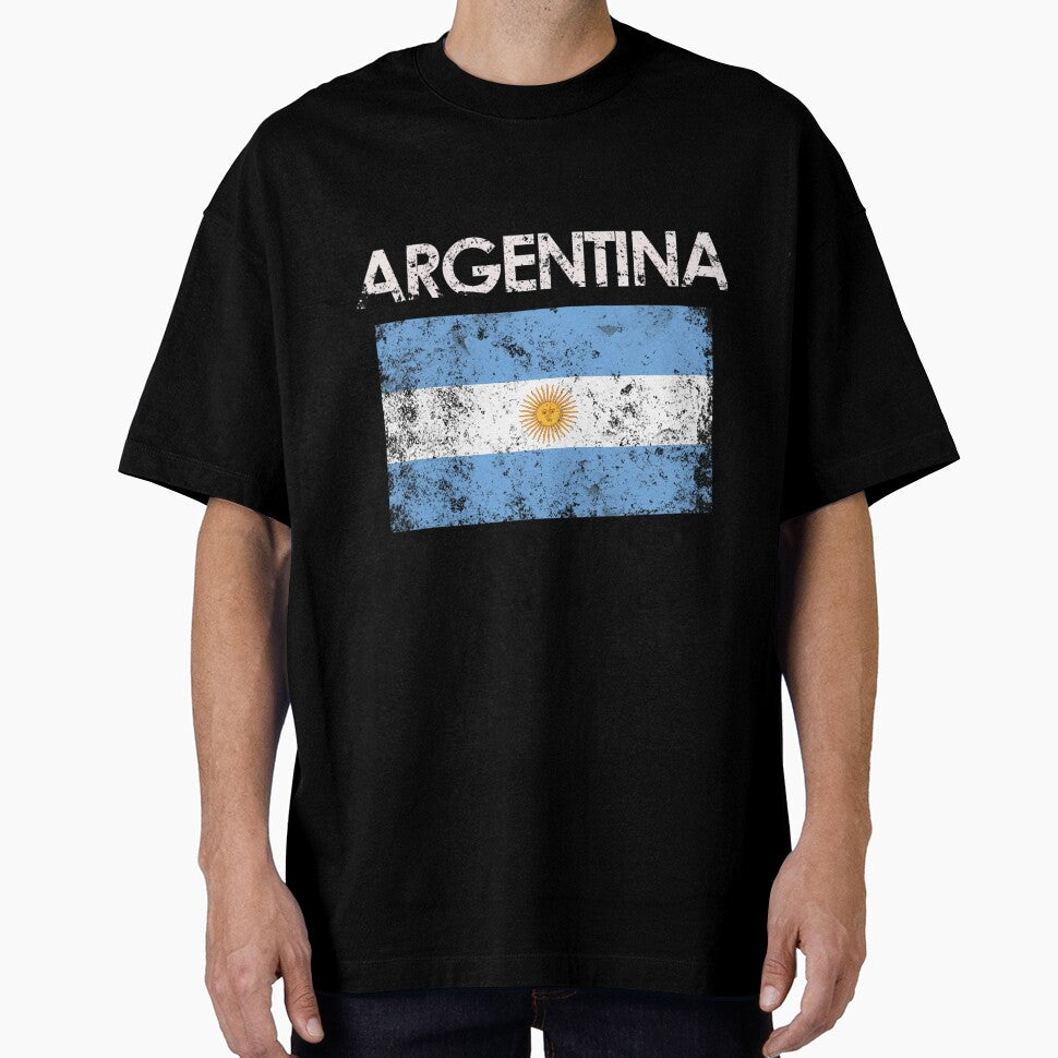 Vintage Argentina Argentinian Flag Pride 	 Short Sleeve by ghrisvclann