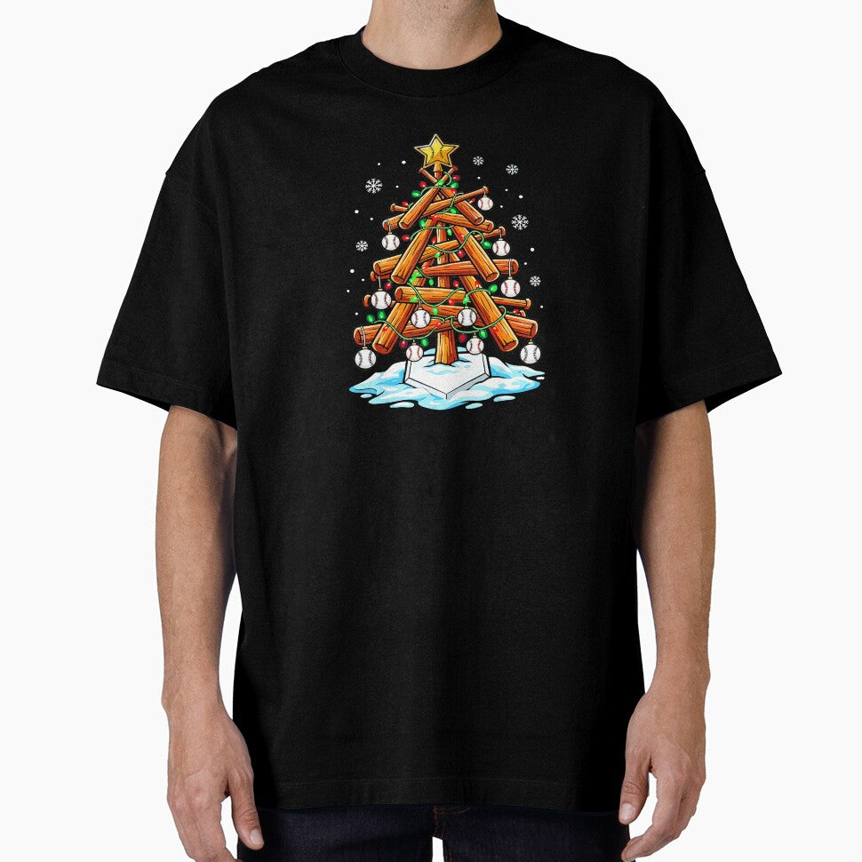 Christmas Baseball Tree Holiday Lights Festive Sports by miaa-artistshop