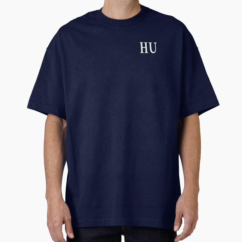 HU Initials Monogram Elegant White Letters by Jeallan Designs