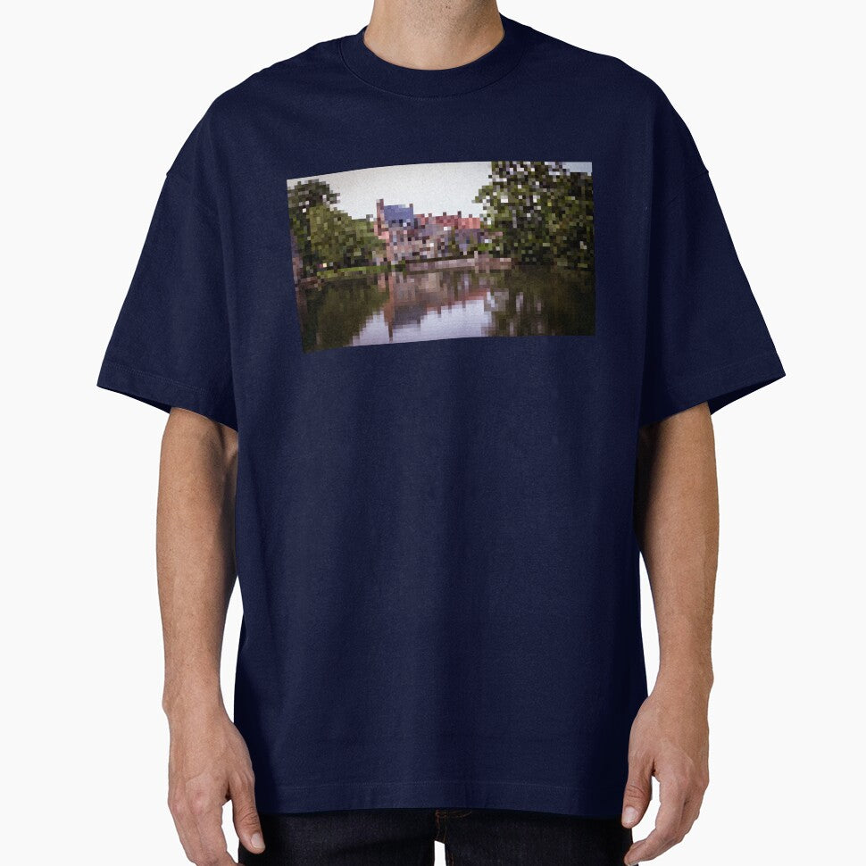 Pixelated Bruges Lake Scene by Potato Quality Prints
