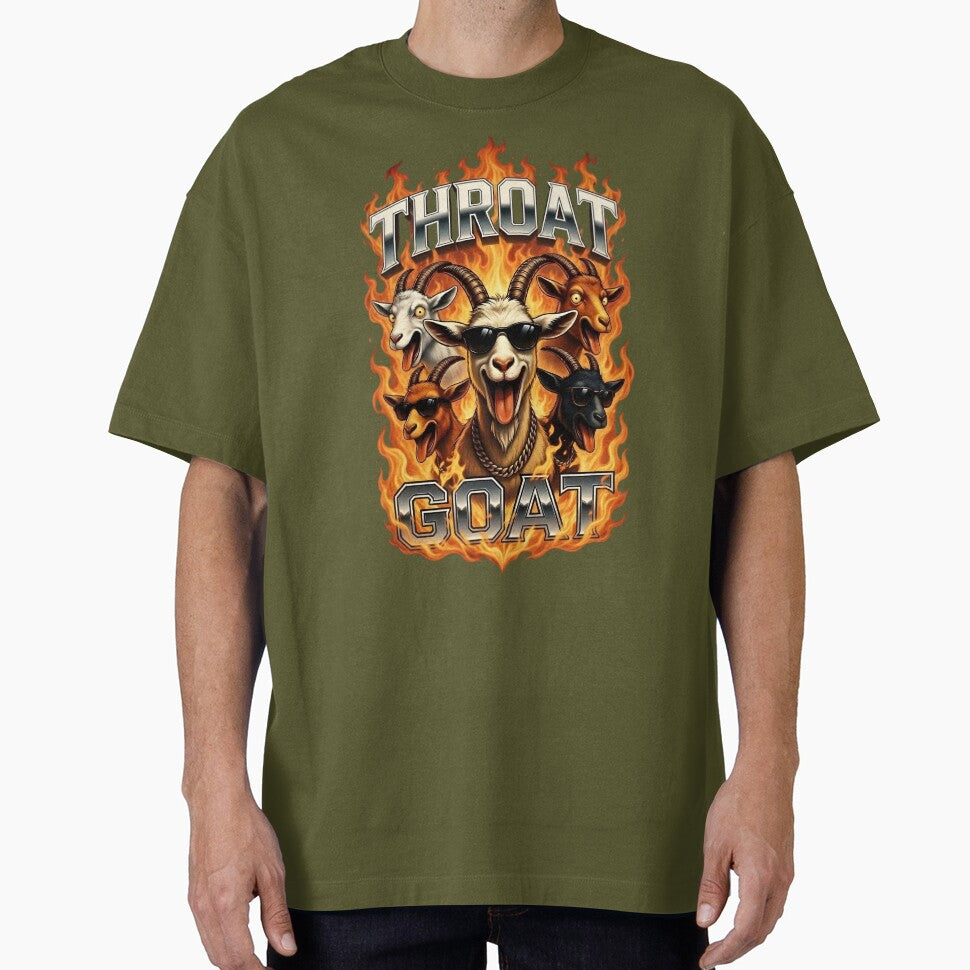 Badass Flaming Throat Goat G.O.A.T. Streetwear Graphic by TshirtsOnline-