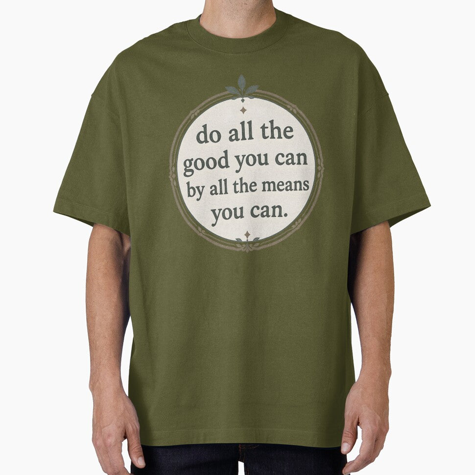 Do All the Good You Can – Minimal Circular Quote Illustration by KivaroArt