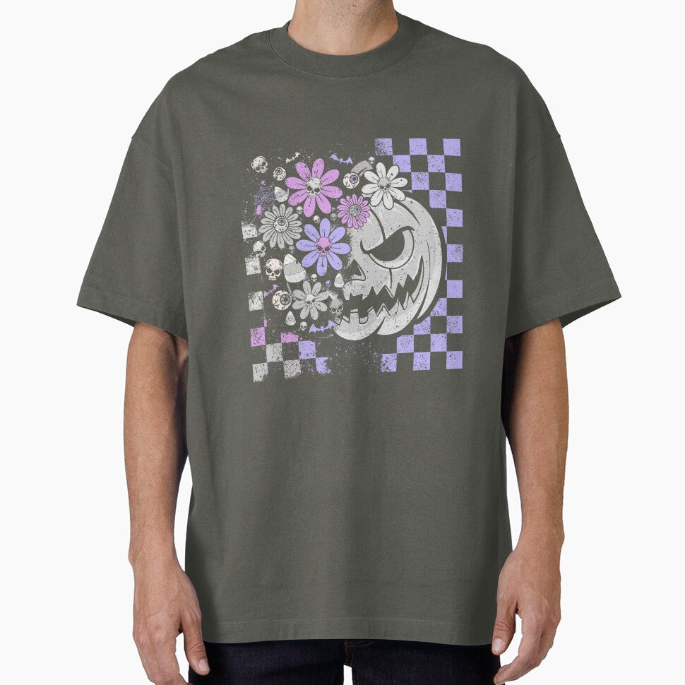 Pastel Goth Pumpkin – Skulls & Flowers Halloween Design by The Sandy Design Store