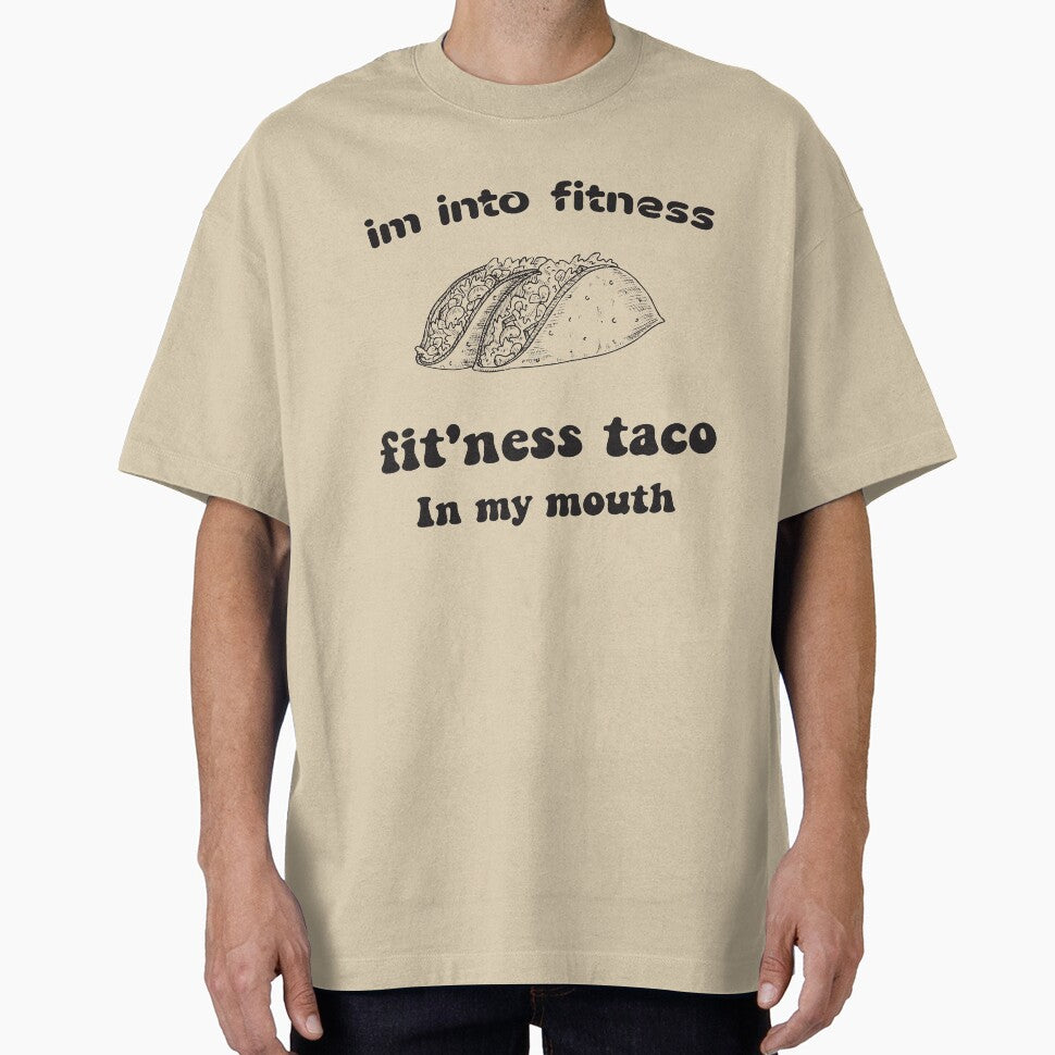 Im into fitness fit'ness taco in my mouth-Stickers & Magnets- Shirt, Funny Fitness T Shirt, Taco Tuesday, Mexican Food Shirt by Aminepop