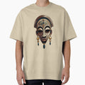 Earthy Boho African Tribal Mask – Beaded Adornment by PixelQ