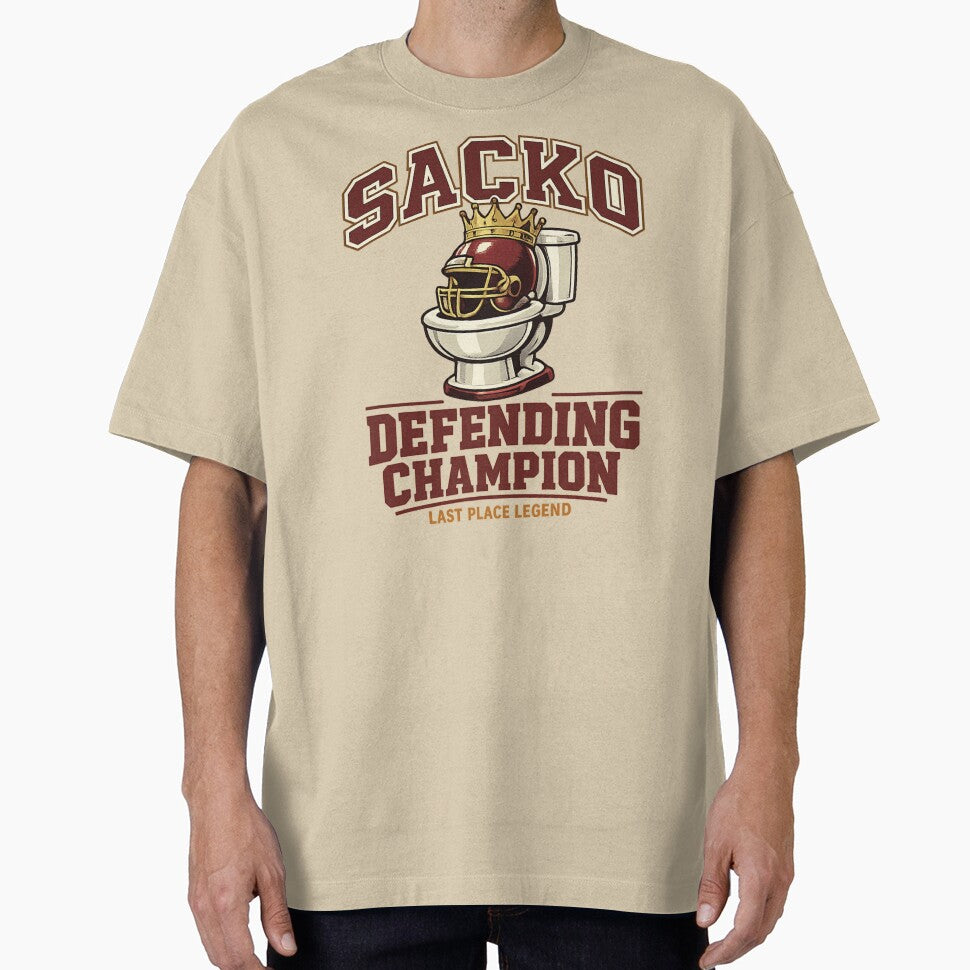 Sacko Defending Champion Fantasy Football Shirt Funny Last Place Legend Toilet Bowl Trophy League Loser by Grayson809