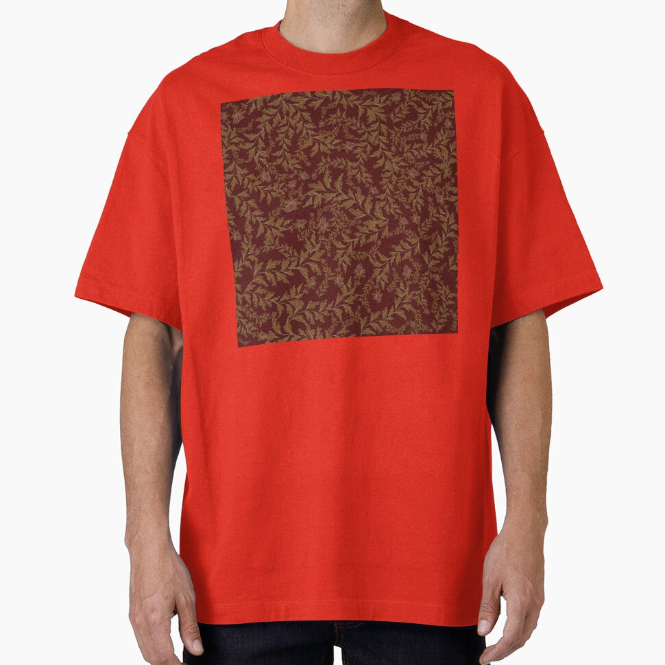Seamless Boho floral pattern in rich red tones by Line-Aura