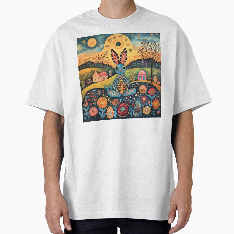 Meditating Folk Art Easter Bunny by TheBohemianLark