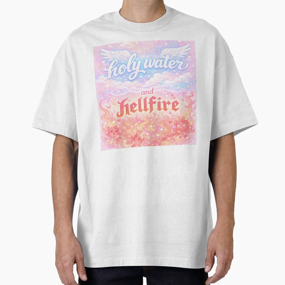Holy Water & Hellfire – Pastel Heaven and Hell Art by DeluluDept