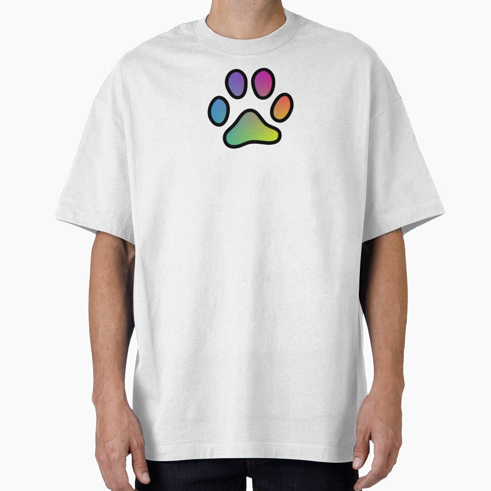Rainbow gradient paw print by Camilla Wynter