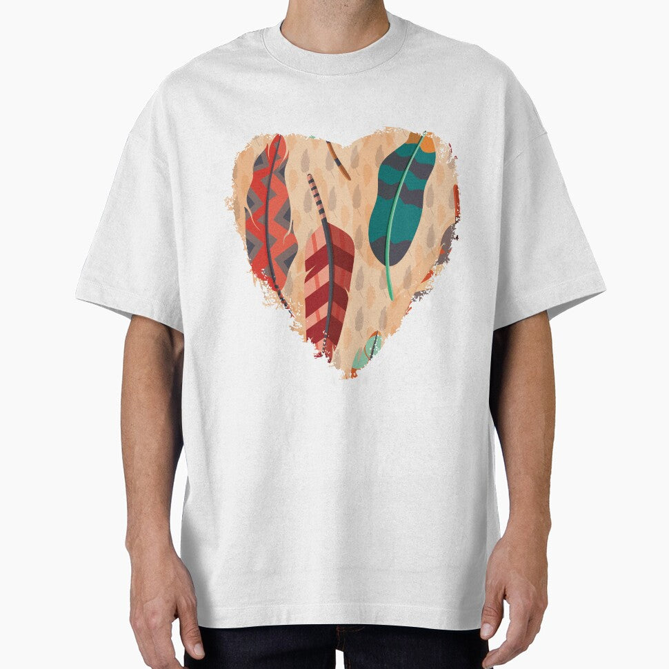 Boho Heart Feathers by koshea23
