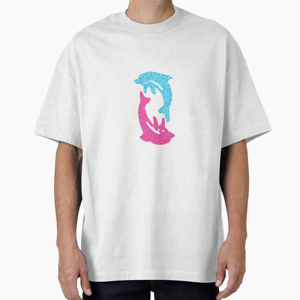 Pink & Blue Glitter Dolphins by evaschilling