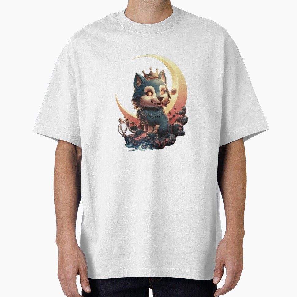 Retro Wolf Graphic - 90s Nostalgia Oversized Unisex Top by TrendTrove1