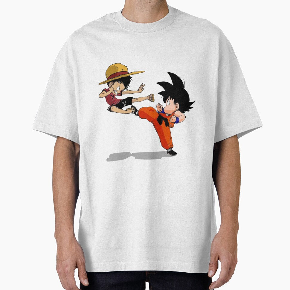 Luffy vs Goku Funny Crossover Kick by Snowdog-Art