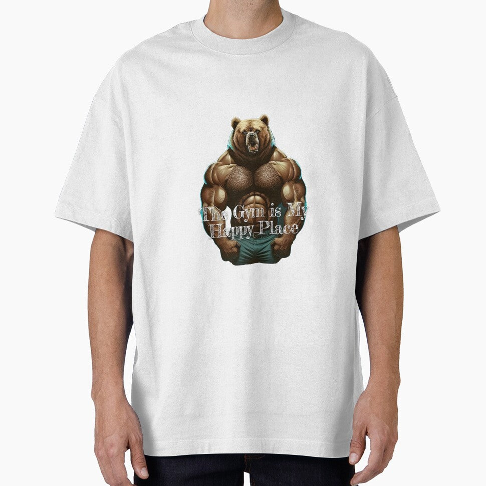 The Gym is My Happy PlaceDesignBodybuilding Fitness Gym Workout Exercise Merch Print Design by tengamerx