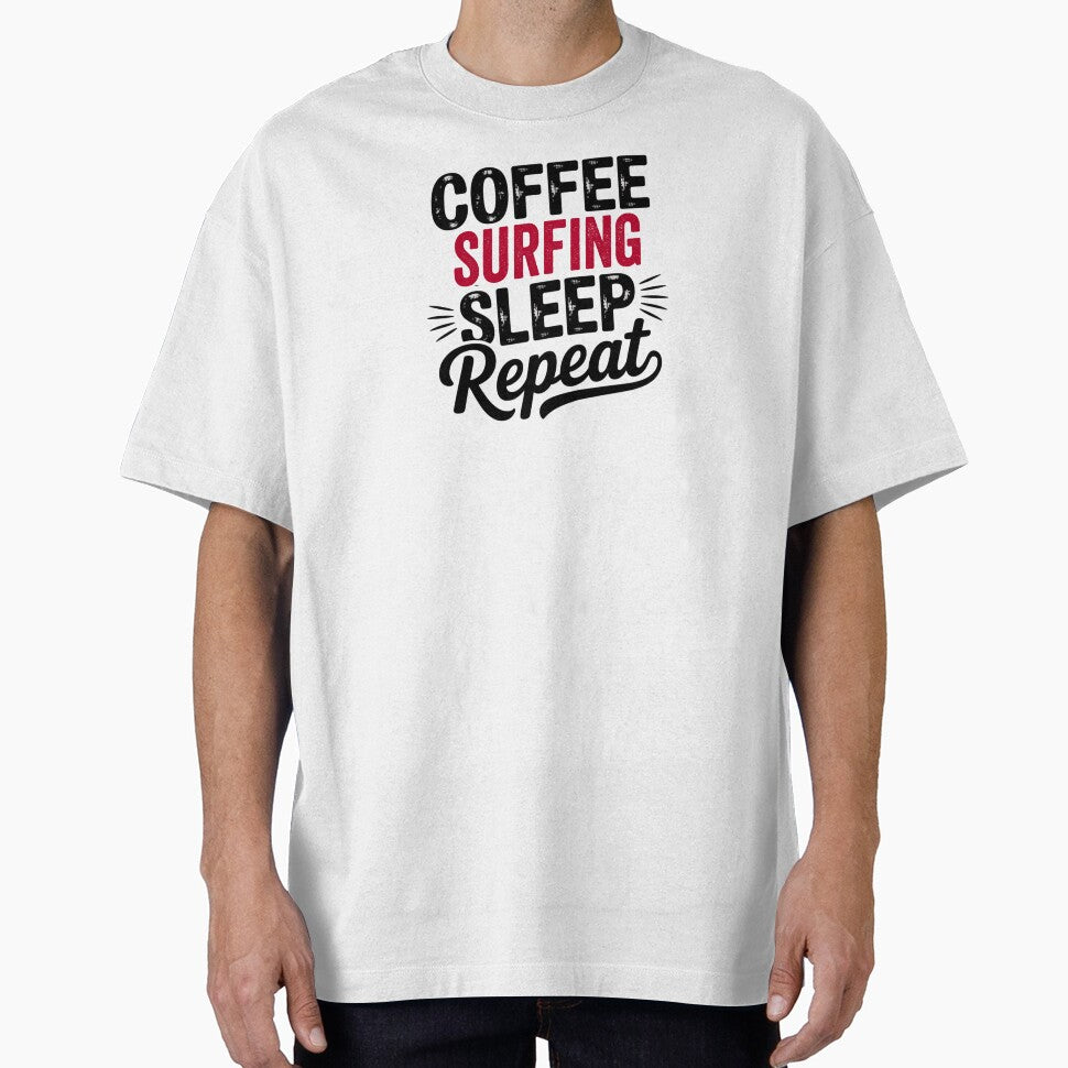 Coffee Surfing Sleep Repeat - Funny Surfing Lover by Watsonarts