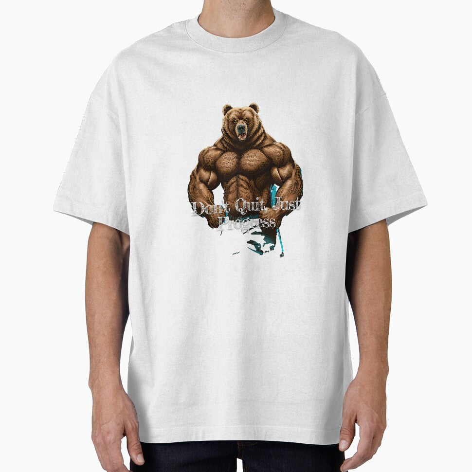 Don't Quit, Just Progress Bodybuilding Fitness Gym Workout Exercise Merch Print  Design by tengamerx