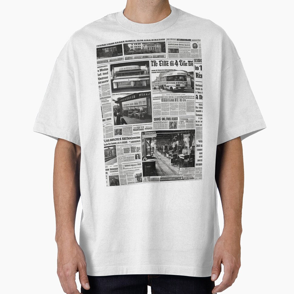 Old daily newspaper journal magazine black and white retro urban style by Carlos Gudino