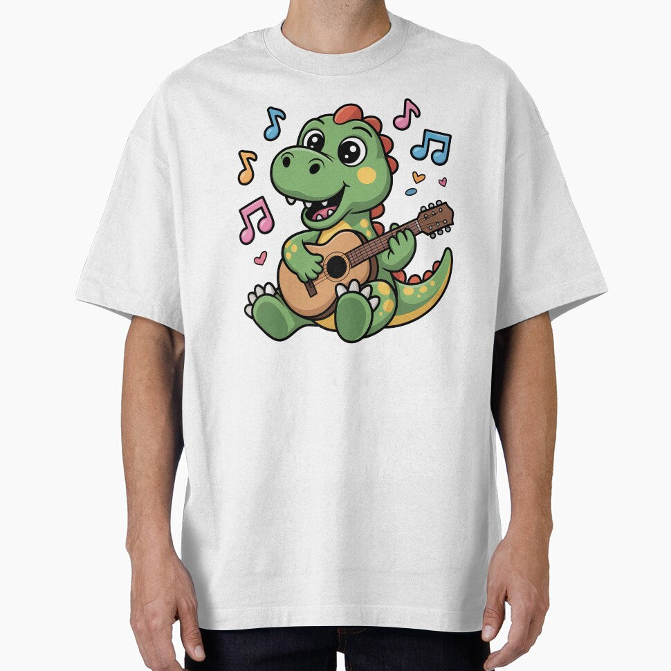 Cartoon Dinosaur, Cartoon Dinosaur Playing Guitar by graphic-genie