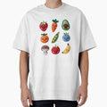 Kawaii Crochet Fruits and Vegetables Grid Design by NavigatorStreet