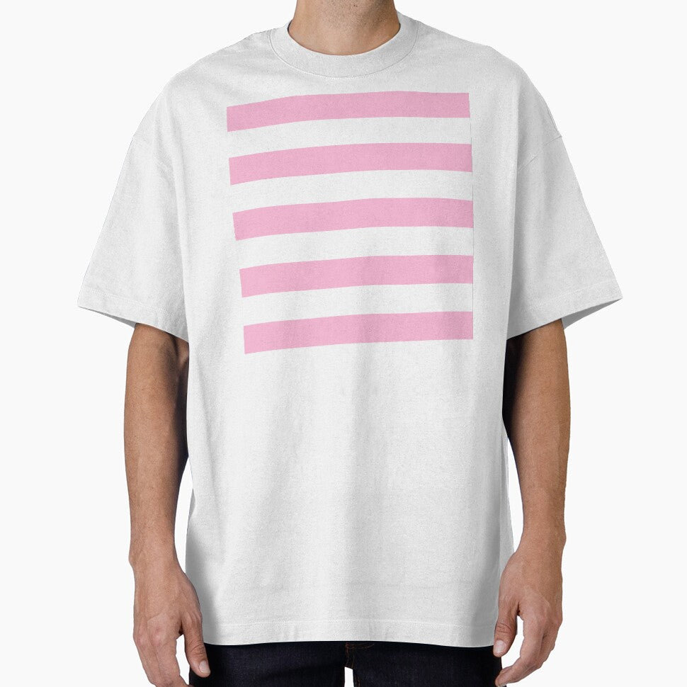 Medium COTTON CANDY PINK and WHITE Horizontal STRIPES by RachelMacht